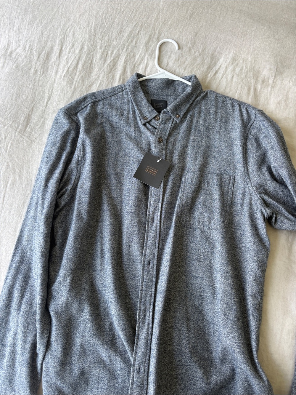 14th & Union Heather Gray Button-Up Shirt Jacket